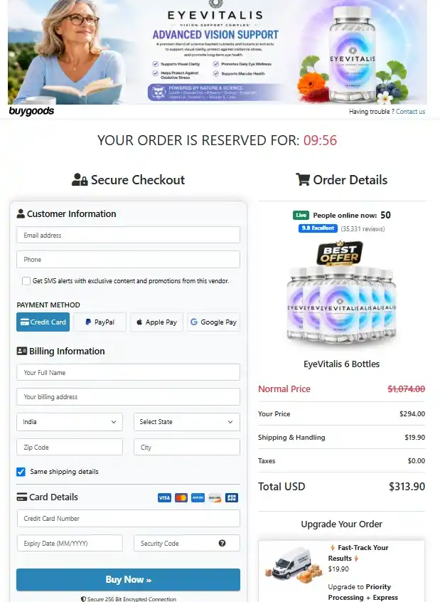 EyeVitalis Order Page